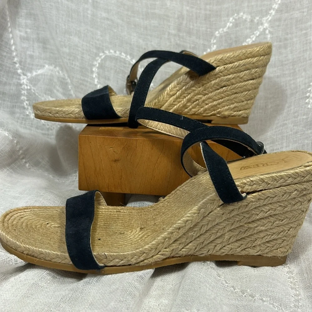 J Crew almost NEW leather espadrilles wedges